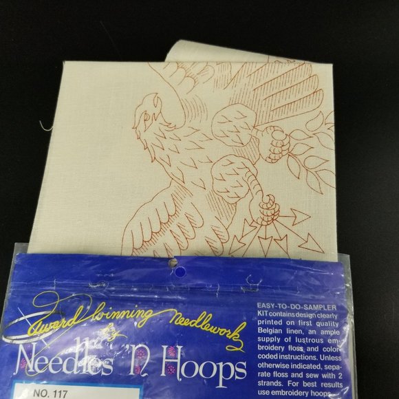 Needles Point Art American Eagle 117 Printed Belgian Linen Only E Pluribus Unum - Picture 3 of 9